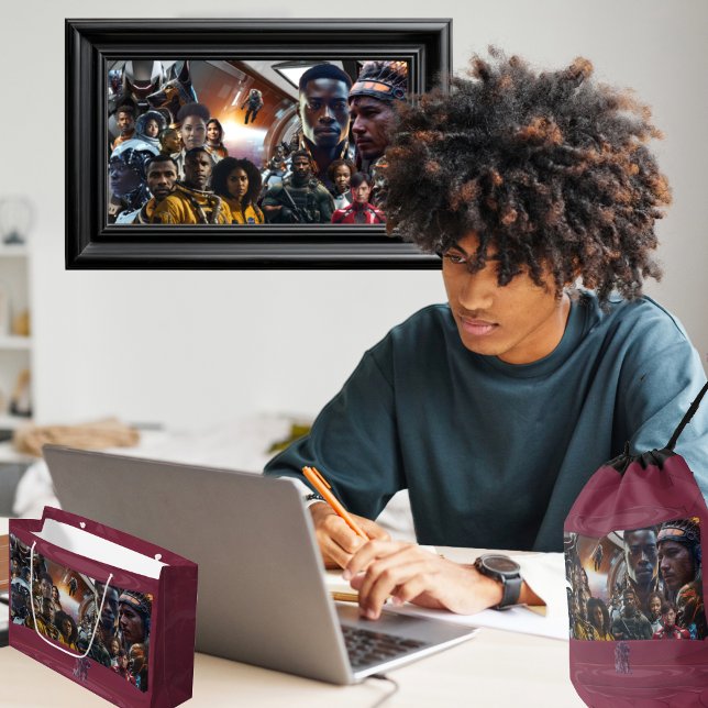 Die Sekhmet-Crew Große Geschenktüte (Get the full "Sekhmet Starship" collection at  https://bit.ly/BlackFutureZazzle)