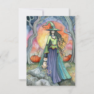 Die selbstgefällige Hexe Halloween Fantasy Art Karte