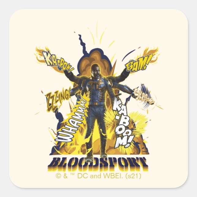 Die Selbstmordkommando | Bloodsport Action Graphic Quadratischer Aufkleber (Vorderseite)