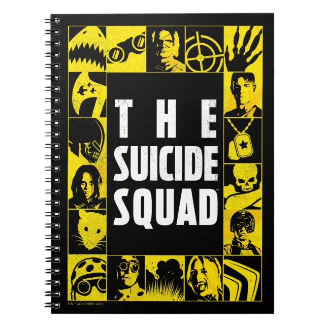 Die Selbstmordkommando | Gelbe und schwarze Symbol Notizblock (Vorderseite)