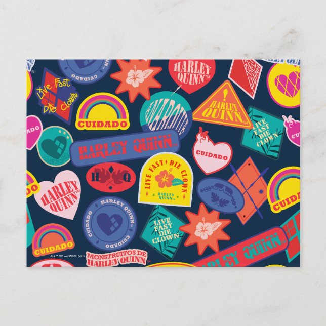 Die Selbstmordkommando | Harley Quinn Abzeichen Pa Postkarte (Vorderseite)
