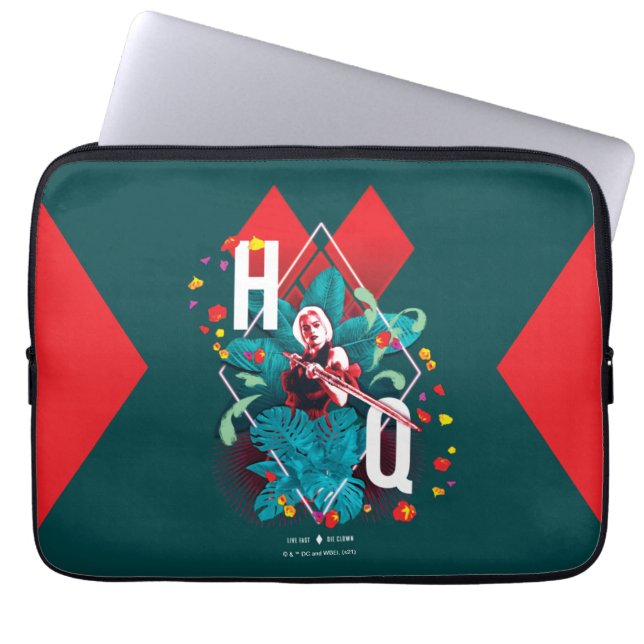 Die Selbstmordkommando | Harley Quinn Floral Diamo Laptopschutzhülle (Vorderseite)