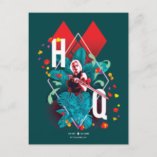 Die Selbstmordkommando   Harley Quinn Floral Diamo Postkarte