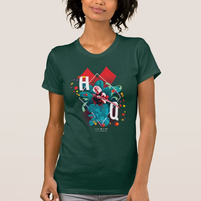 Die Selbstmordkommando | Harley Quinn Floral Diamo T-Shirt (Vorderseite)