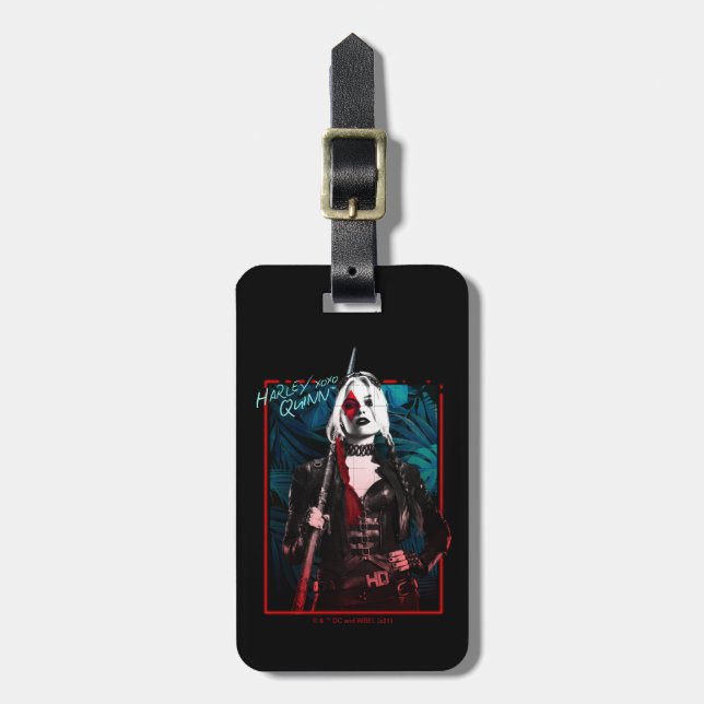 Die Selbstmordkommando | Harley Quinn & Green Fern Gepäckanhänger (Vorderseite vertikal)