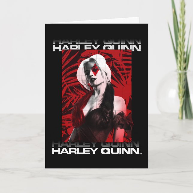 Die Selbstmordkommando | Harley Quinn Red Fern Por Karte (Vorderseite)