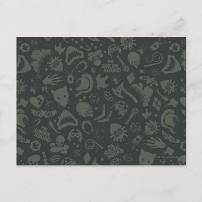 Die Selbstmordkommando | Zeichensymbmuster Postkarte (Vorderseite)