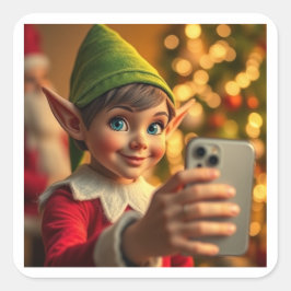 Die "sELFie" Quadratischer Aufkleber