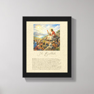 Die Seligpreisungen Matthäus 5:3–12 Bergpredigt Leinwanddruck