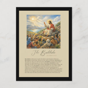 Die Seligpreisungen Matthäus 5:3–12 Bergpredigt Postkarte