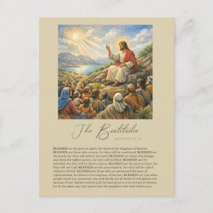Die Seligpreisungen Matthäus 5:3–12 Bergpredigt Postkarte