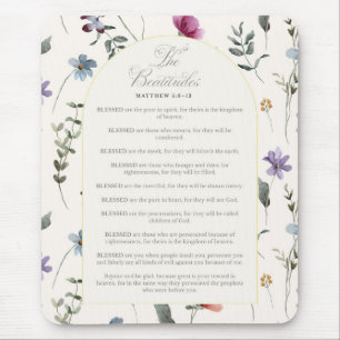Die Seligpreisungen Matthäus 5:3–12 Florale Schrif Mousepad