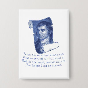 Die Selkirk-Gnade Burns Night Supper Gebet Blau Button
