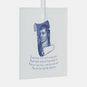 Die Selkirk-Gnade Burns Night Supper Gebet Blau Ornament Aus Glas
