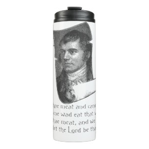 Die Selkirk-Gnade Burns Night Supper Gebet Grau Thermosbecher