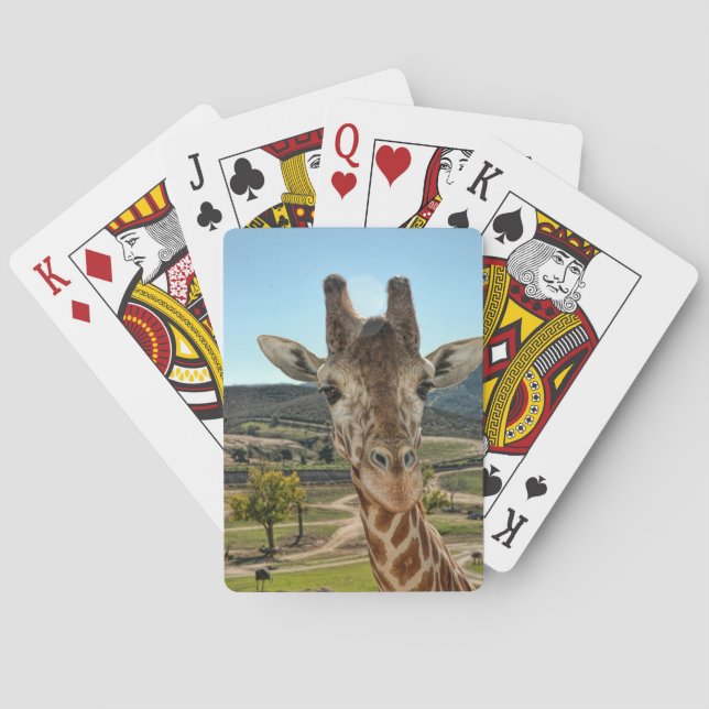 Die seltsame Giraffe, die Karten spielt Spielkarten (Rückseite)