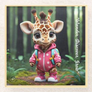 "Die seltsame kleine Giraffe" Glasuntersetzer
