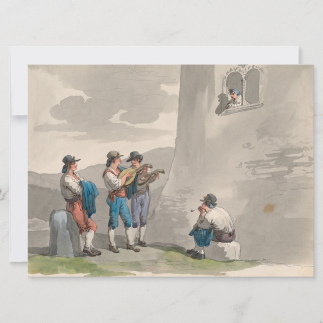 Die Serenade (Lieder der Liebe) (Romantische Szene Karte (Vorderseite)