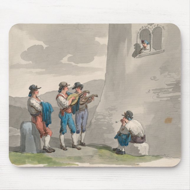 Die Serenade (Lieder der Liebe) (Romantische Szene Mousepad (Vorne)