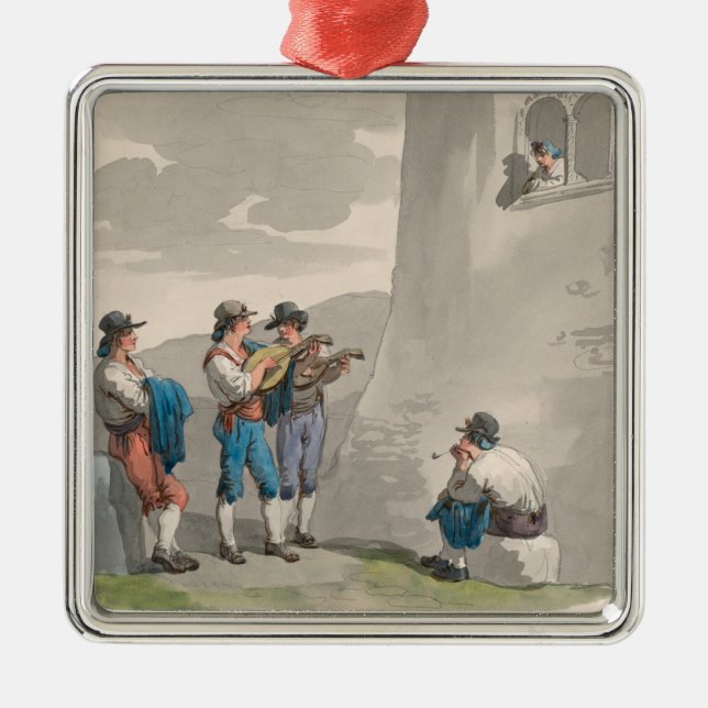 Die Serenade (Lieder der Liebe) (Romantische Szene Ornament Aus Metall (Vorne)