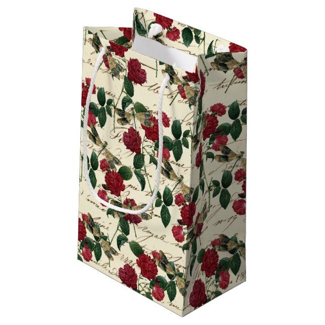 Die Serie Rose und Dragonfly (Design 18) Kleine Geschenktüte (Rückseite Schrägansicht)