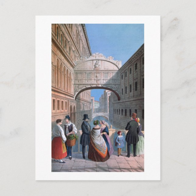 Die Seufzerbrücke, Venedig, graviert von Brizeghel Postkarte (Vorderseite)