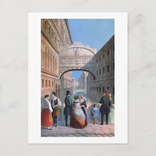 Die Seufzerbrücke, Venedig, graviert von Brizeghel Postkarte