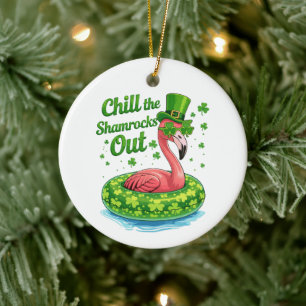 Die Shamrocks entspannen Lustiger St. Patrick’s Da Keramik Ornament