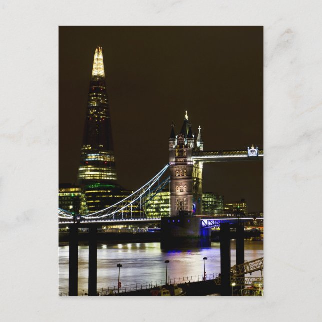 Die Shard- und Tower-Brücke Postkarte (Vorderseite)