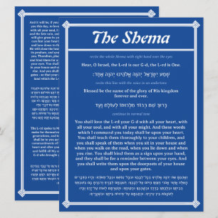 Die Shema Blaue Rand Englisch Hebräisch Gebetskart