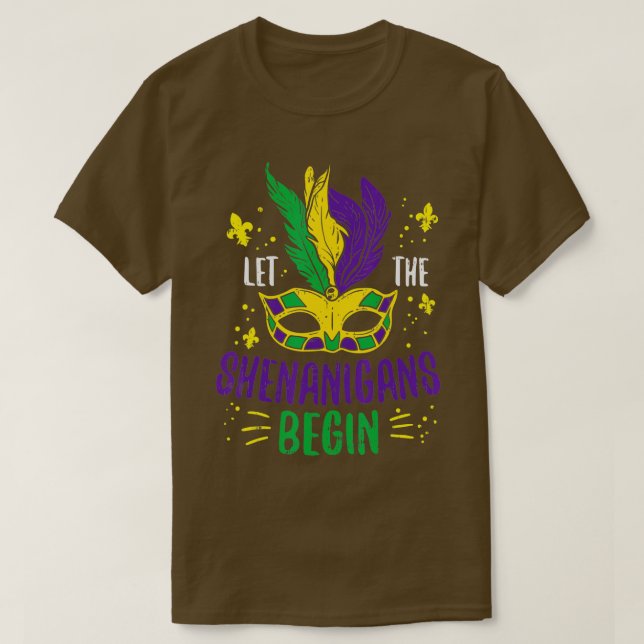 Die Shenanigans gelassen Jester Funny Mardi Gras T-Shirt (Design vorne)