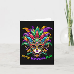 Die Shenanigans gelassen Mardi Gras Jester Mask B Karte
