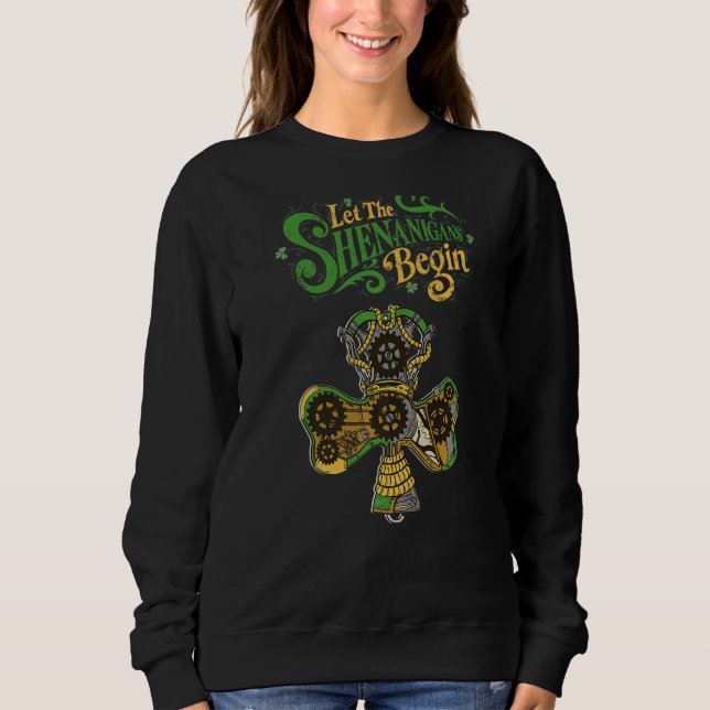 Die Shenanigans lass Steampunk Clovers St Pat Sweatshirt (Vorderseite)