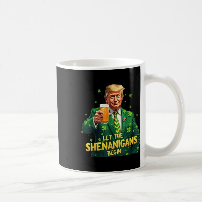 Die Shenanigans ließ Funny Trump St Patrick Kaffeetasse (Rechts)