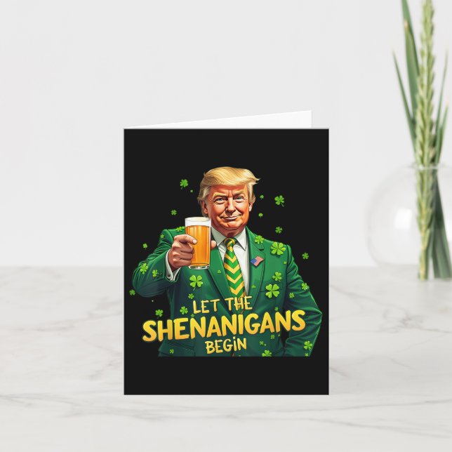 Die Shenanigans ließ Funny Trump St Patrick Karte (Vorderseite)