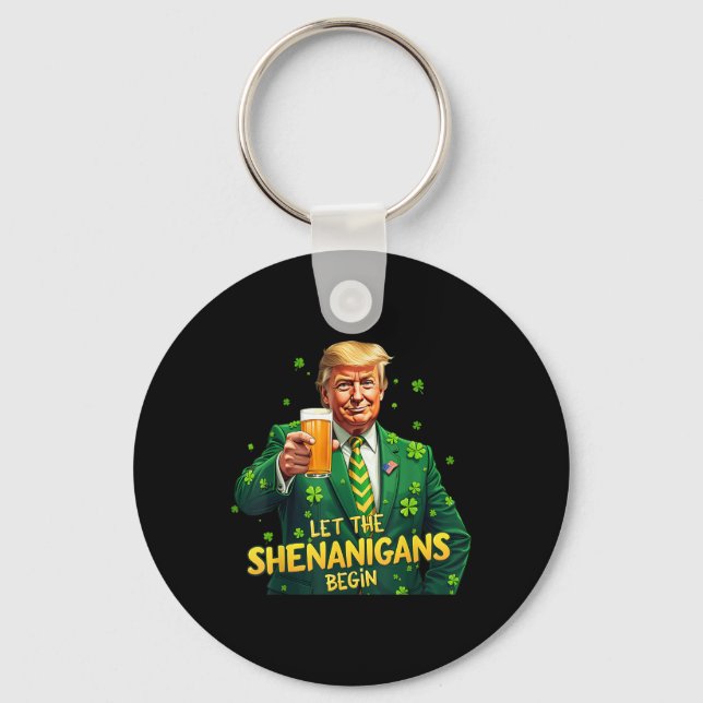 Die Shenanigans ließ Funny Trump St Patrick Schlüsselanhänger (Vorderseite)
