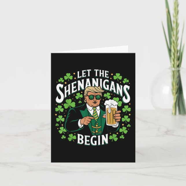Die Shenanigans ließ Funny Trump St Patricks Karte (Vorderseite)