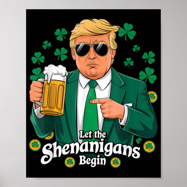 Die Shenanigans ließ Funny Trump St Patricks Poster (Vorne)
