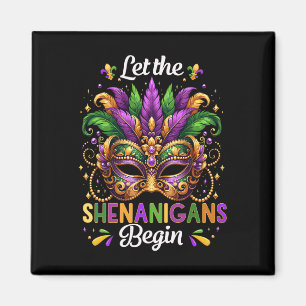 Die Shenanigans ließ Mardi Gras Beads Maske Fe Magnet