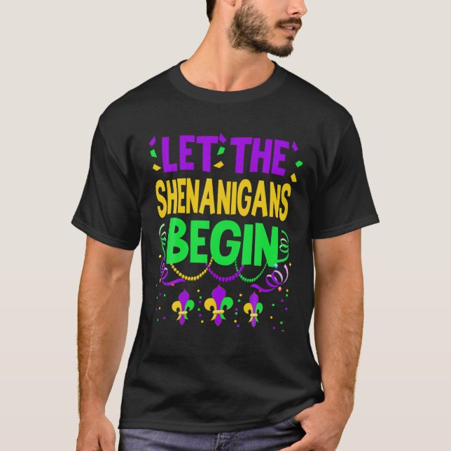 Die Shenanigans ließ Mardi Gras Carnival Drin T-Shirt (Vorderseite)