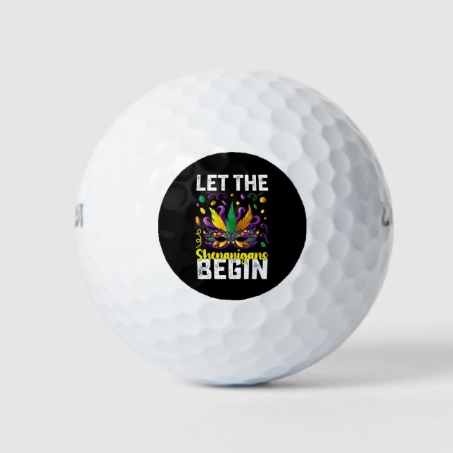 Die Shenanigans ließ Mardi Gras Karneval Golfball (Vorderseite)