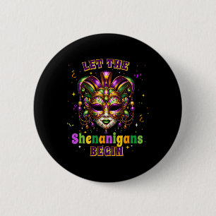 Die Shenanigans ließ Mardi Gras Maske Kinder Männe Button