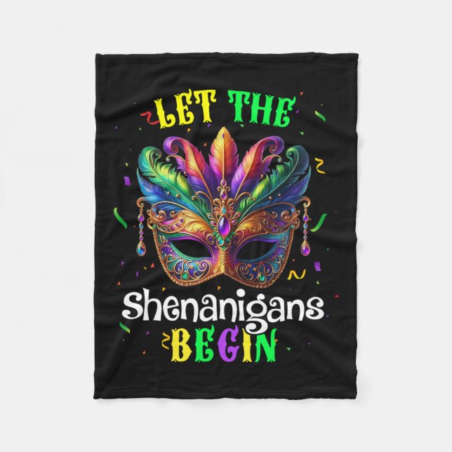Die Shenanigans ließ Mardi Gras Maske Kinder Männe Fleecedecke (Vorderseite)