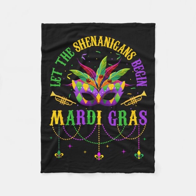 Die Shenanigans ließ Mardi Gras Maske Kinder Männe Fleecedecke (Vorderseite)