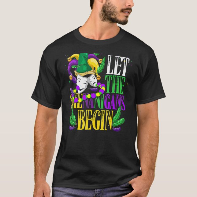 Die Shenanigans ließ Masquerade Mardi Gras T-Shirt (Vorderseite)