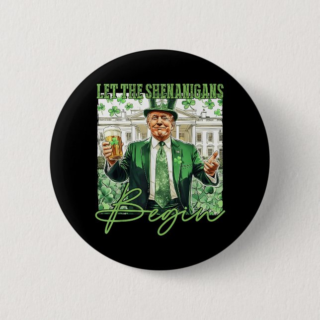Die Shenanigans ließ Trump St Patricks Day _1 Button (Vorderseite)