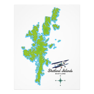 Die Shetland Islands-Karte Fotodruck