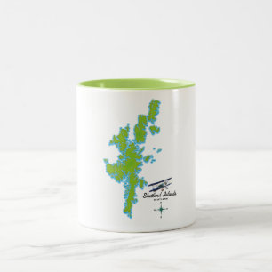 Die Shetland Islands-Karte Zweifarbige Tasse