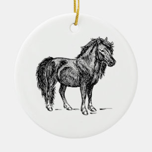 Die Shetlandinseln-Pony Keramik Ornament