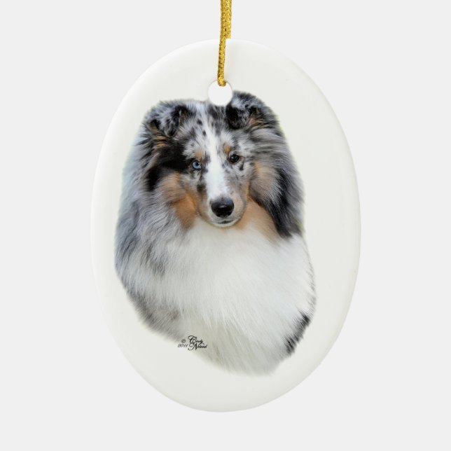 Die Shetlandinseln Schäferhund-blaue merle Keramikornament (Vorne)